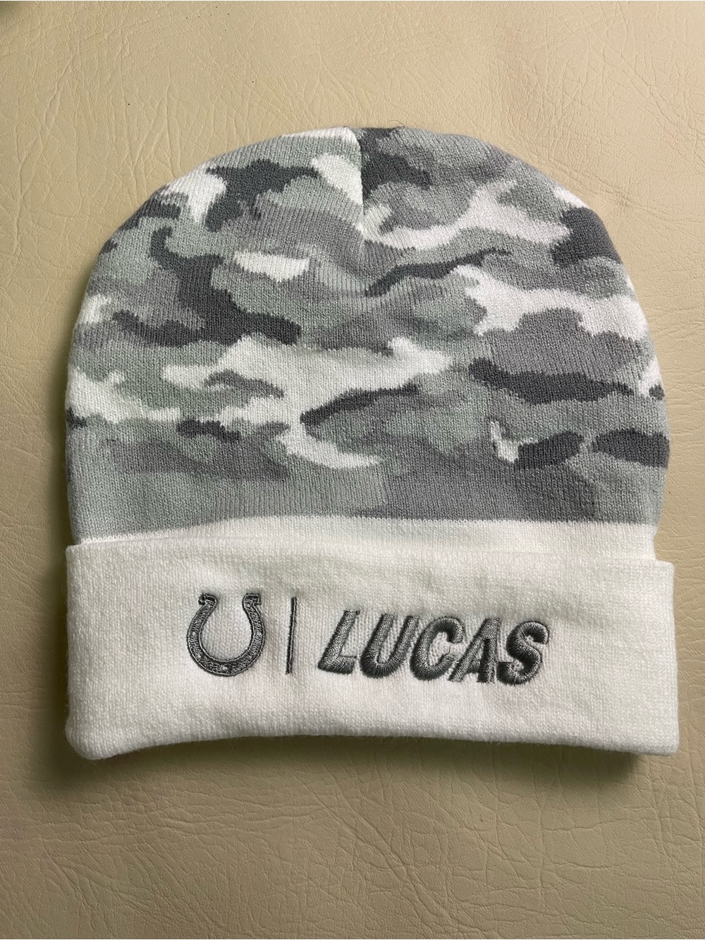New w/ tag Indianapolis Colts camouflage beanie NFL grey white gift